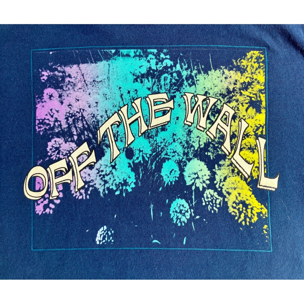 Vans Off The Wall T Shirt Unique Floral Graphic Navy Blue Men's Size Small